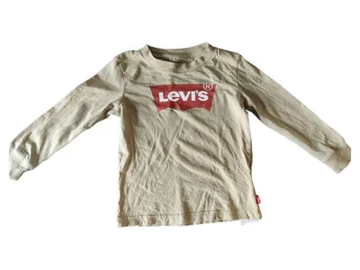 Levi's Langarmshirt Kinder Gr. 98 Grün Logo-Print Baumwolle