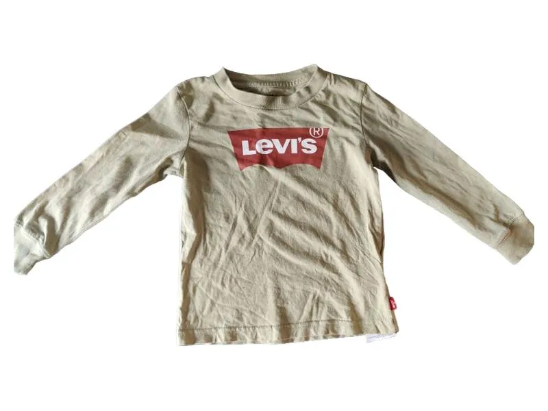 Levi's Langarmshirt Kinder Gr. 98 Grün Logo-Print Baumwolle 2
