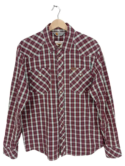 Carhartt Herren Freizeithemd Kariert Western Stil Gr. XL Baumwolle Rot