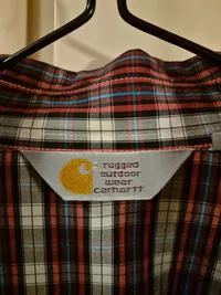 Carhartt Herren Freizeithemd Kariert Western Stil Gr. XL Baumwolle Rot 4