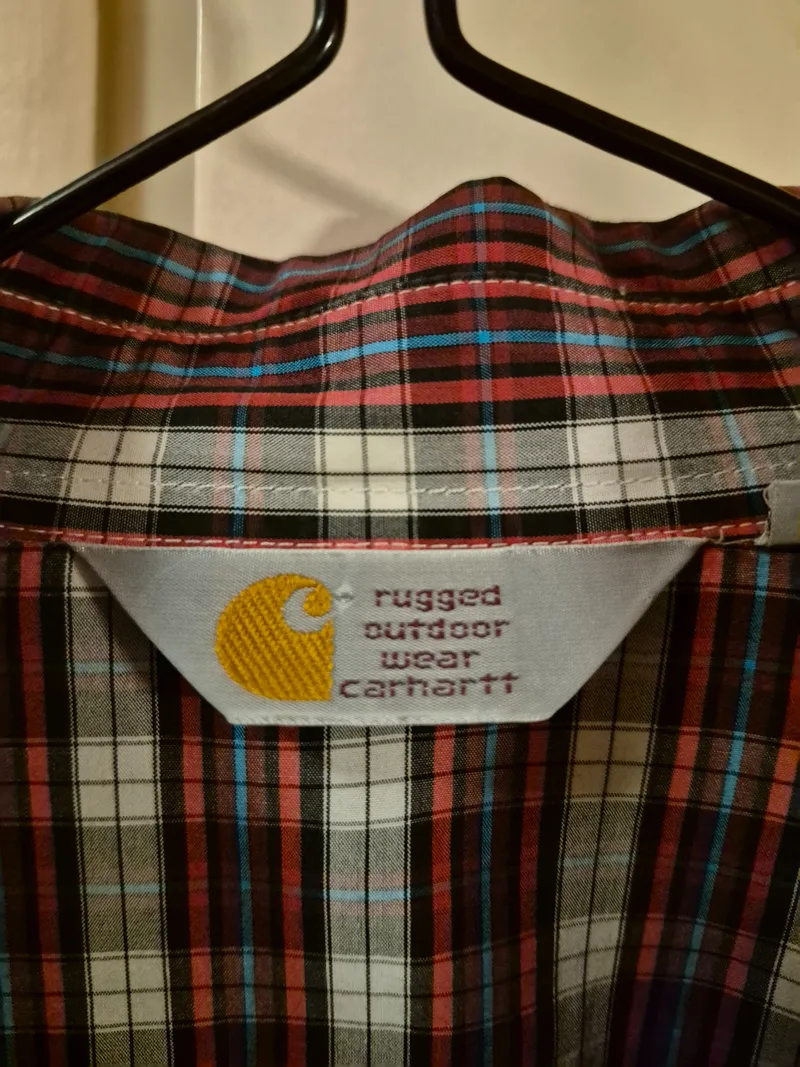 Carhartt Herren Freizeithemd Kariert Western Stil Gr. XL Baumwolle Rot 4