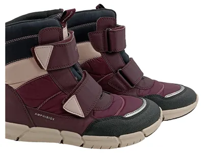 Geox Amphibiox Kinder Schneestiefel Lila Synthetik Klettverschluss Gr. 37