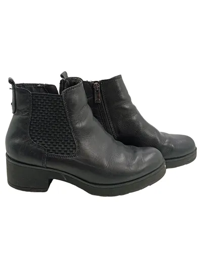 Marco Tozzi Damen Chelsea Boots Stiefeletten Leder Schwarz Gr. 37