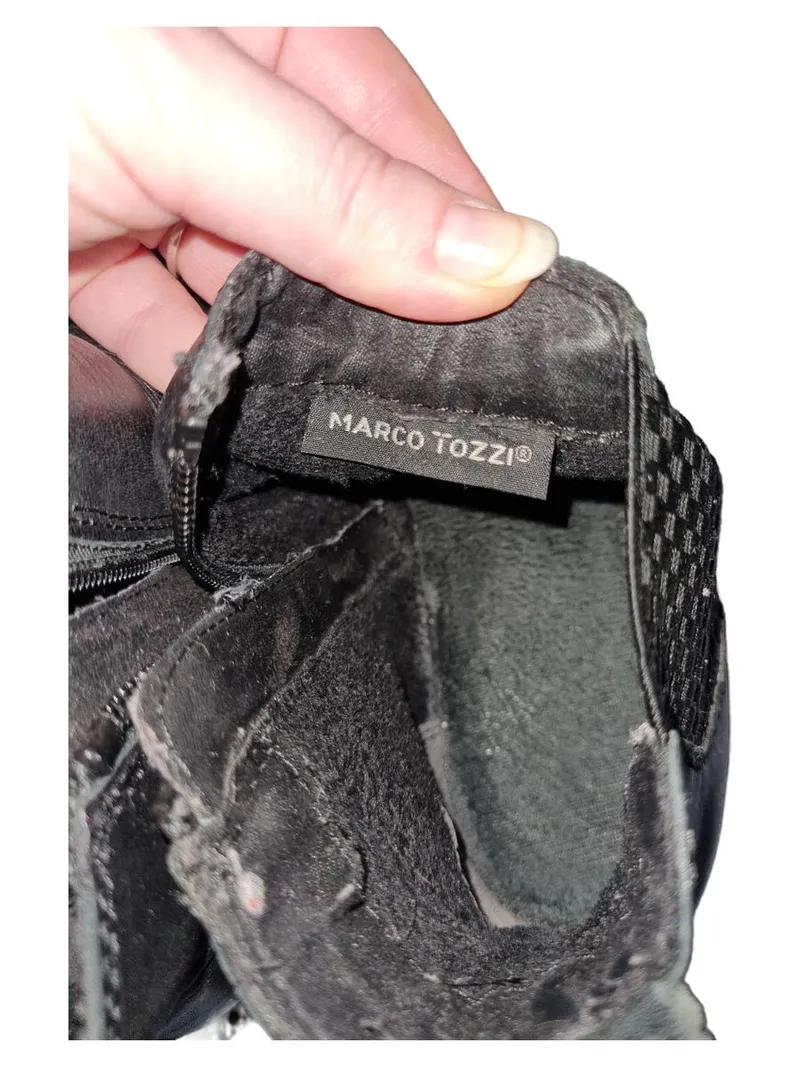 Marco Tozzi Damen Chelsea Boots Stiefeletten Leder Schwarz Gr. 37 3