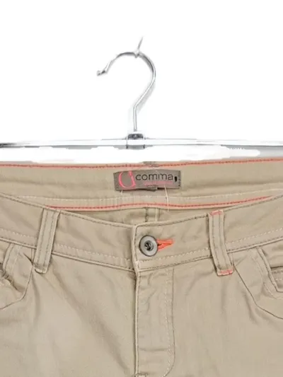 Comma Damen Stoffhose Chino Gr. 40 Beige Baumwolle Casual