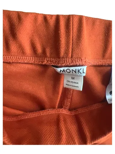 Monki Stoffhose Damen Orange W28 36 M Retro Viskose Freizeit L32
