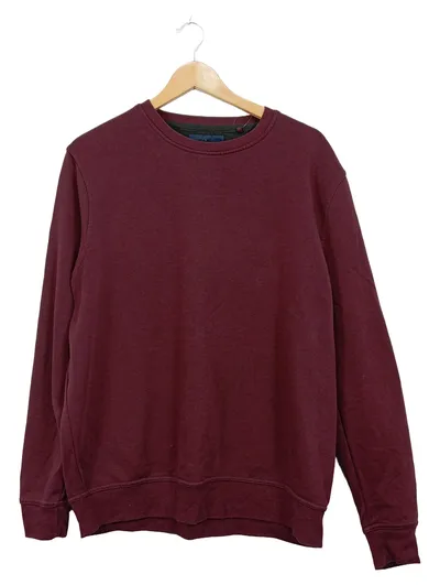 CANDA C&A Herren Sweatshirt Pullover Gr. L Bordeaux Rot Meliert Basic