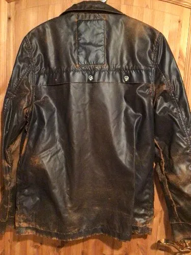 Le Breve Herren Outdoorjacke Wachsoptik Dunkelbraun Gr. M