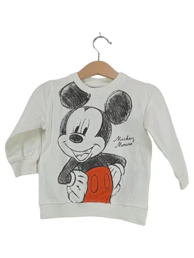 Disney Baby Pullover Mickey Mouse Gr. 80 Weiß Sweatshirt Langarm
