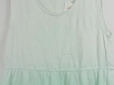 Lands' End Damen Tunikakleid Ombre Farbverlauf Baumwolle Grün M Freizeitkleid