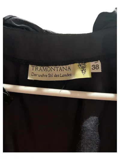 Tramontana Dirndlbluse Trachtenbluse Schwarz Gr. 38 Puffärmel Rüschen