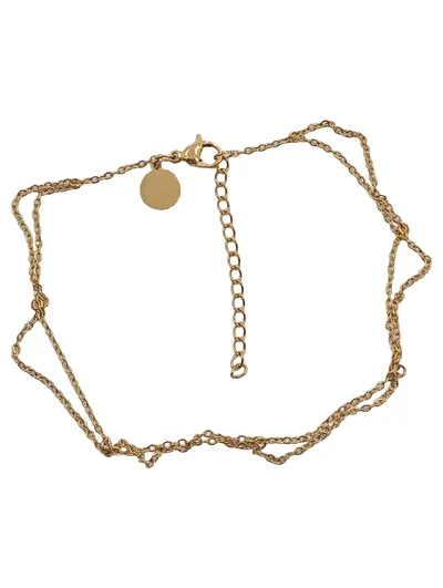 PURELEI Damen Armband Gold Doppelkette Romantisch Minimalistisch 26cm