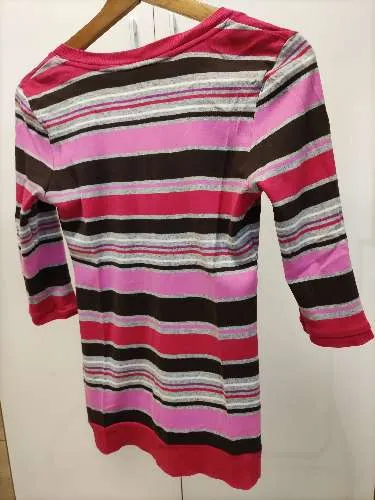 EDC Damen Strickjacke Gr. S Gestreift Pink Braun Baumwolle Cardigan 2