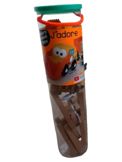 J'adore Holzspielzeug Bausatz Holzeisenbahn Schienen Set Kinder Holzbausteine