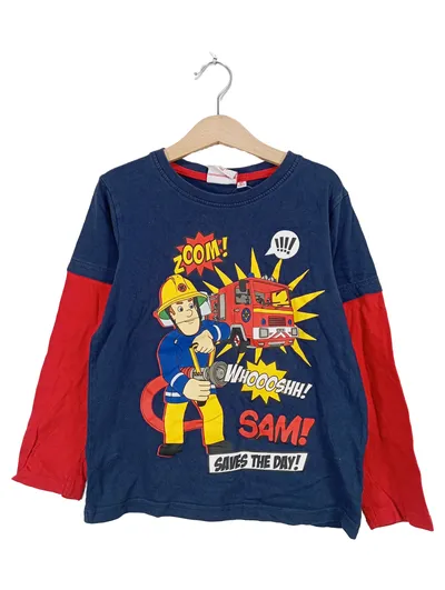 Fireman Sam Langarmshirt Kinder Jungen Freizeit Blau Gr. 128