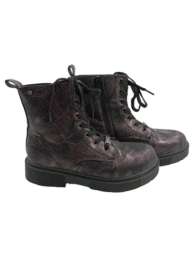 Dockers Damen Stiefelette Gr. 37 Grau Glitzer Schnürstiefel Urban