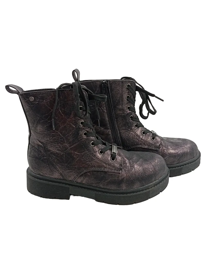 Dockers Damen Stiefelette Gr. 37 Grau Glitzer Schnürstiefel Urban 1