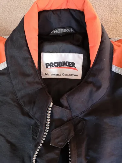 Probiker Motorradjacke Herren Gr. 38/M Grau Orange Textil Bikerjacke