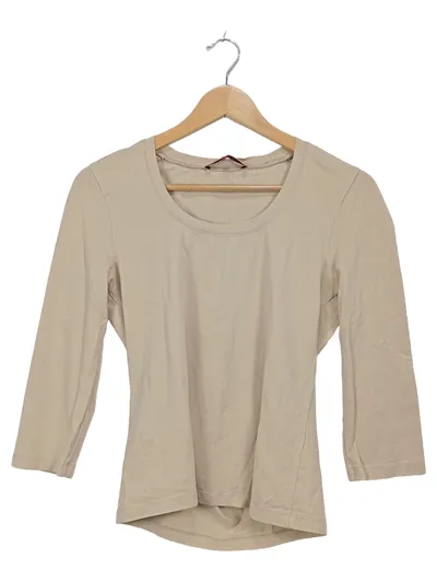 DONNA by Hallhuber Damen Langarmshirt Gr. 42/XL Beige 3/4-Arm Basic