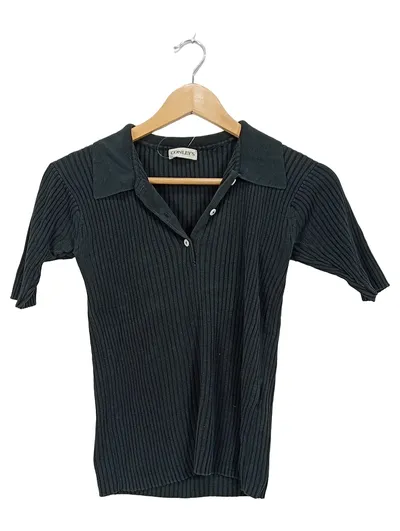 CONLEY'S Damen Poloshirt Strick Rippstrick Gr. L Grün Kurzarm