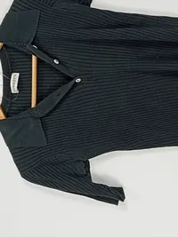 CONLEY'S Damen Poloshirt Strick Rippstrick Gr. L Grün Kurzarm 3