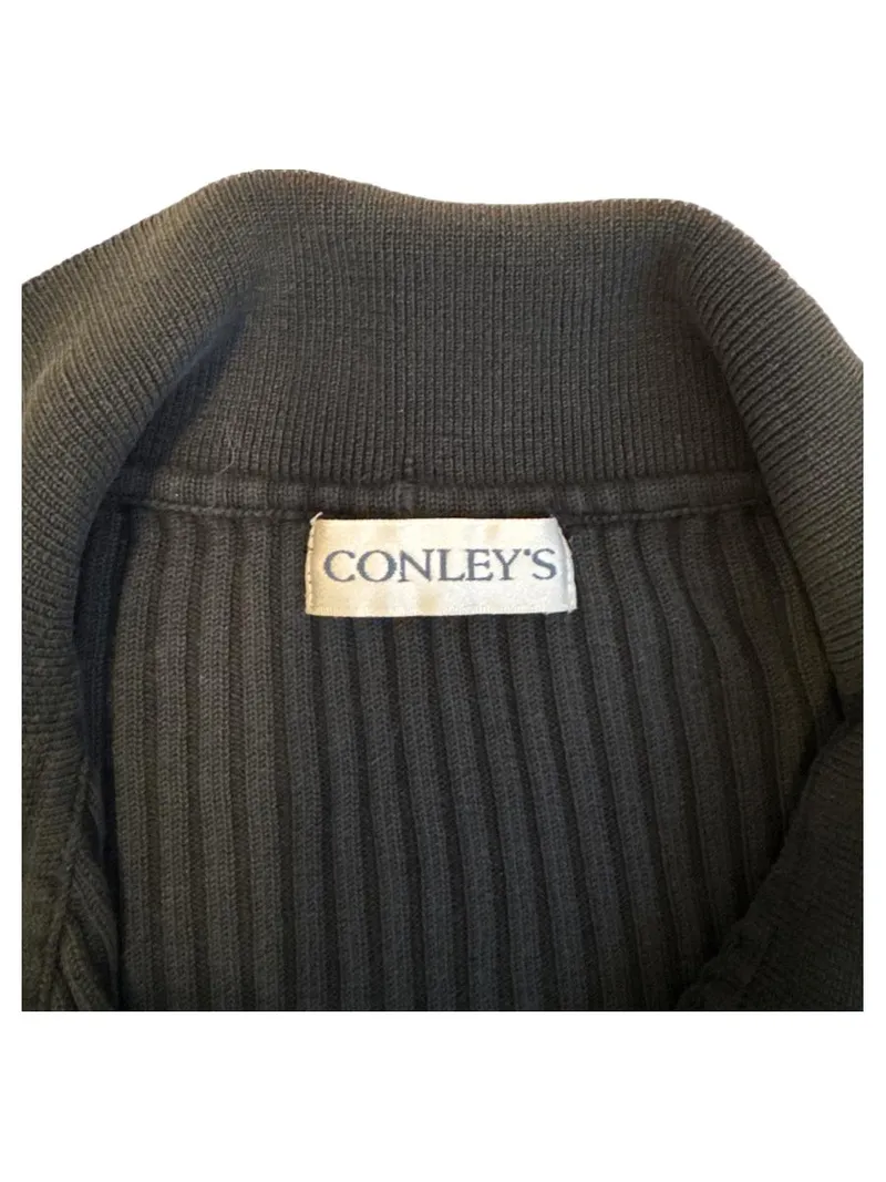 CONLEY'S Damen Poloshirt Strick Rippstrick Gr. L Grün Kurzarm 4