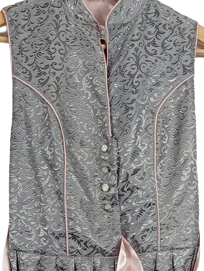 Edelnice Damen Dirndl Trachtenkleid Grau Gr. 36;S Blumenmuster Festlich