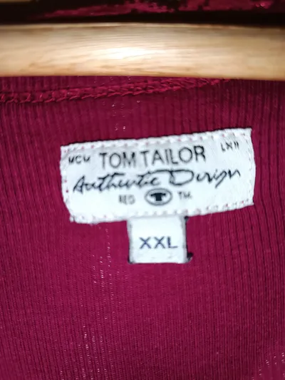 Tom Tailor Damen Langarmshirt Spitzenbesatz Bordeaux Rot Gr. XXL