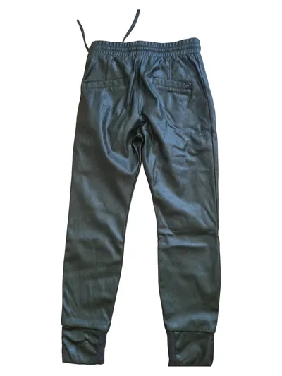 ZHRILL Damen Jogginghose Kunstleder Grün Gr. 32/XXS Sportlich Freizeit