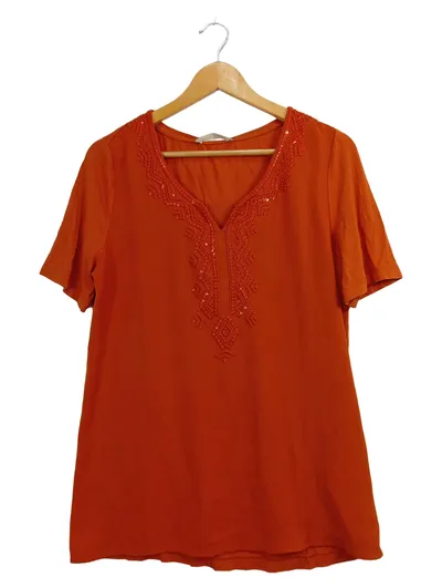 Betty Barclay Damen Bluse Shirt Stickerei Orange Gr. 40/L