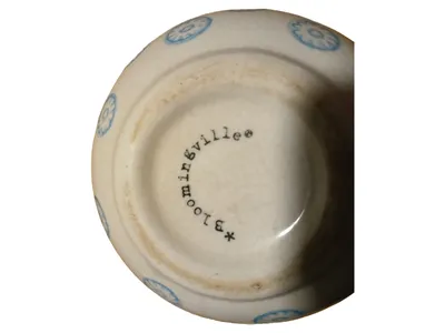 Bloomingville Vase Keramik Beige Blumenmuster 12cm Hoch 8cm Breit Modern