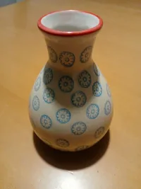 Bloomingville Vase Keramik Beige Blumenmuster 12cm Hoch 8cm Breit Modern 3