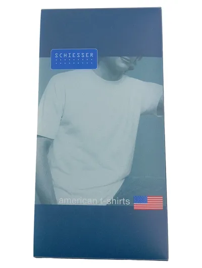 Schiesser American T-Shirt Herren Rundhals Weiß Gr. XL 100% Baumwolle