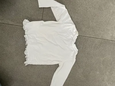 Primigi Mädchen Langarmshirt Schmetterling Rüschen Pailletten Weiß Gr. 50