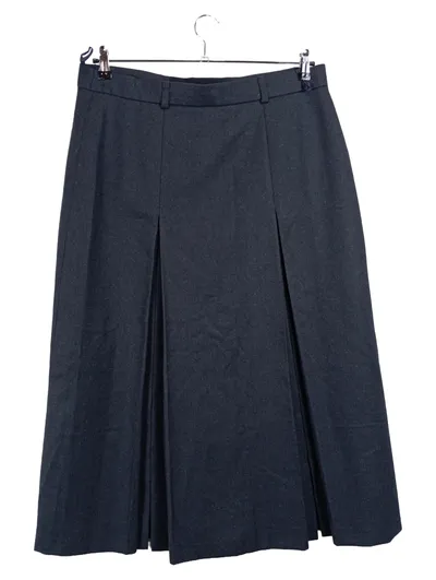 Cavita Damen Faltenrock Gr. 42/XL Grau Wolle Business Midirock
