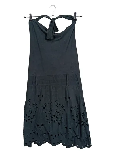 Chilli Damen Sommerkleid Gr. 38 M Schwarz Cut-Outs Feminin