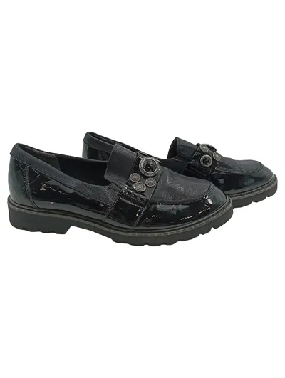Tamaris Damen Slipper Loafer Schuhe Gr. 38 Schwarz Elegant