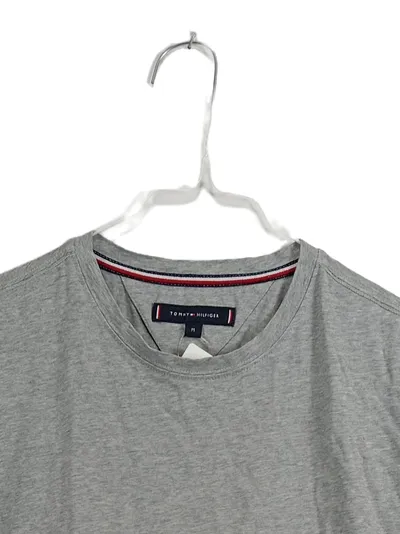 Tommy Hilfiger T-Shirt Herren Gr. M grau meliert Basic Logo