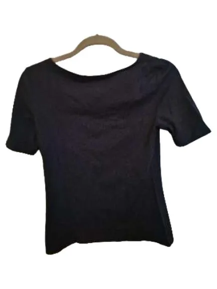Anna Field Petite Damen T-Shirt Schwarz Gr. M Basic Kurzarm Rundhals 2