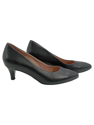 Tamaris Pumps Damen Schuhe Leder Schwarz Gr. 38 Klassisch Elegant Business