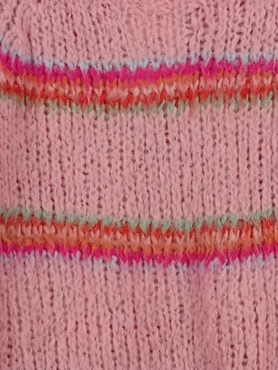 Black Colour Damen Pullover Pink Gestreift Gr. SM Casual Strick