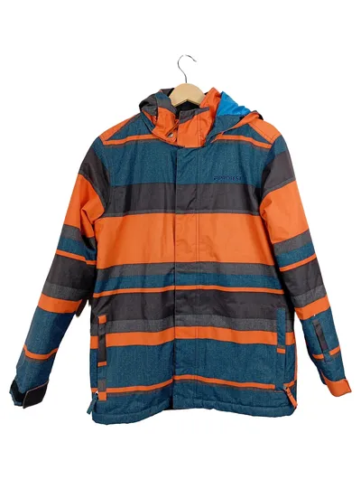 Protest Kinder Skijacke Gr. 176 Orange Gestreift Kapuze Outdoor