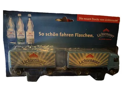 Lichtenauer LKW mit Anhänger Modellfahrzeug Blau 21 cm