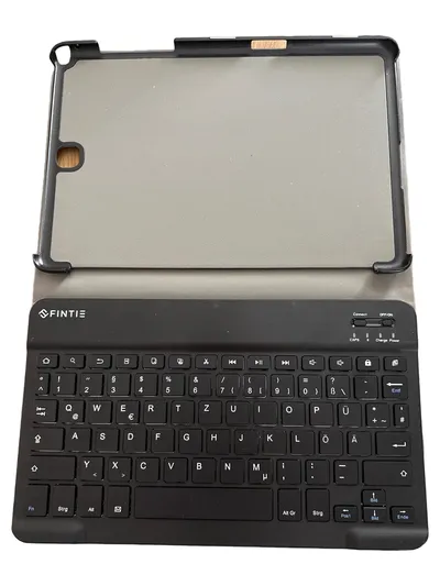 Fintie Tablet Schutzhülle mit Tastatur Grau Uni