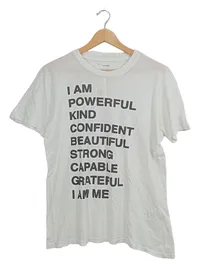 Anine Bing Damen T-Shirt I AM ME Print Weiß Gr. S Baumwolle 1