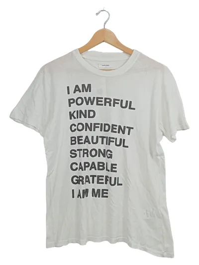 Anine Bing Damen T-Shirt I AM ME Print Weiß Gr. S Baumwolle