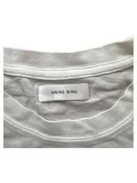 Anine Bing Damen T-Shirt I AM ME Print Weiß Gr. S Baumwolle 3