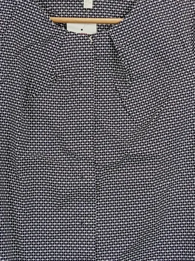 COS Damen Blazer Baumwolle Gr. 38 M Blau Geometrisch 3/4 Business