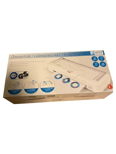 United Office Laminiergerät A4 395 Watt inkl. 30 Folien Heiß-/Kaltlaminierung