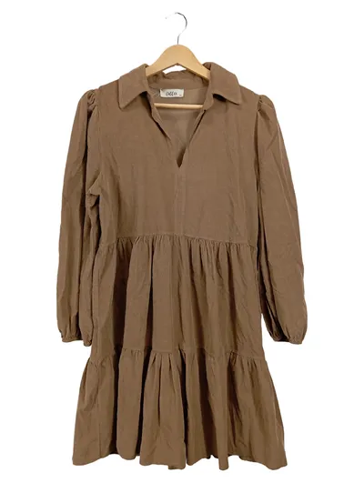 COLL64 Damen Cord Freizeitkleid Braun Gr. MxL Casual